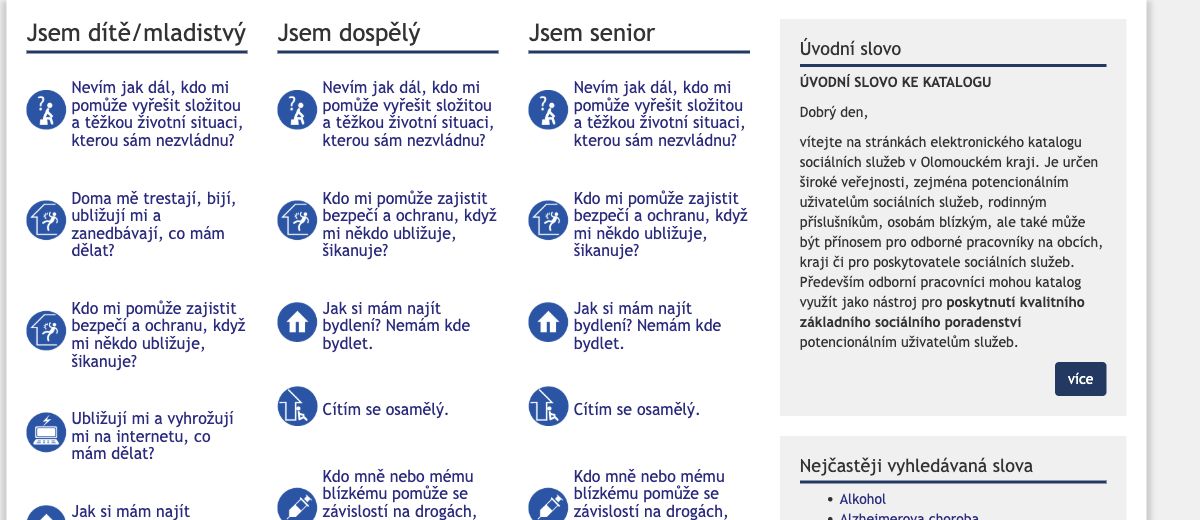 A public social-care catalogue organised by life situation